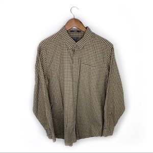 Eddie Bauer Mens Large Relaxed Fit Plaid Cotton Button Up Shirt